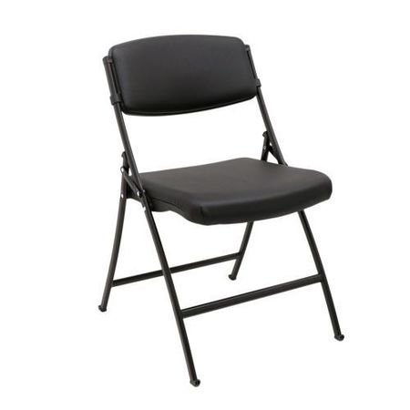 MITYLITE Upholstered Folding Chair, Vinyl, Black FLEXONE LX